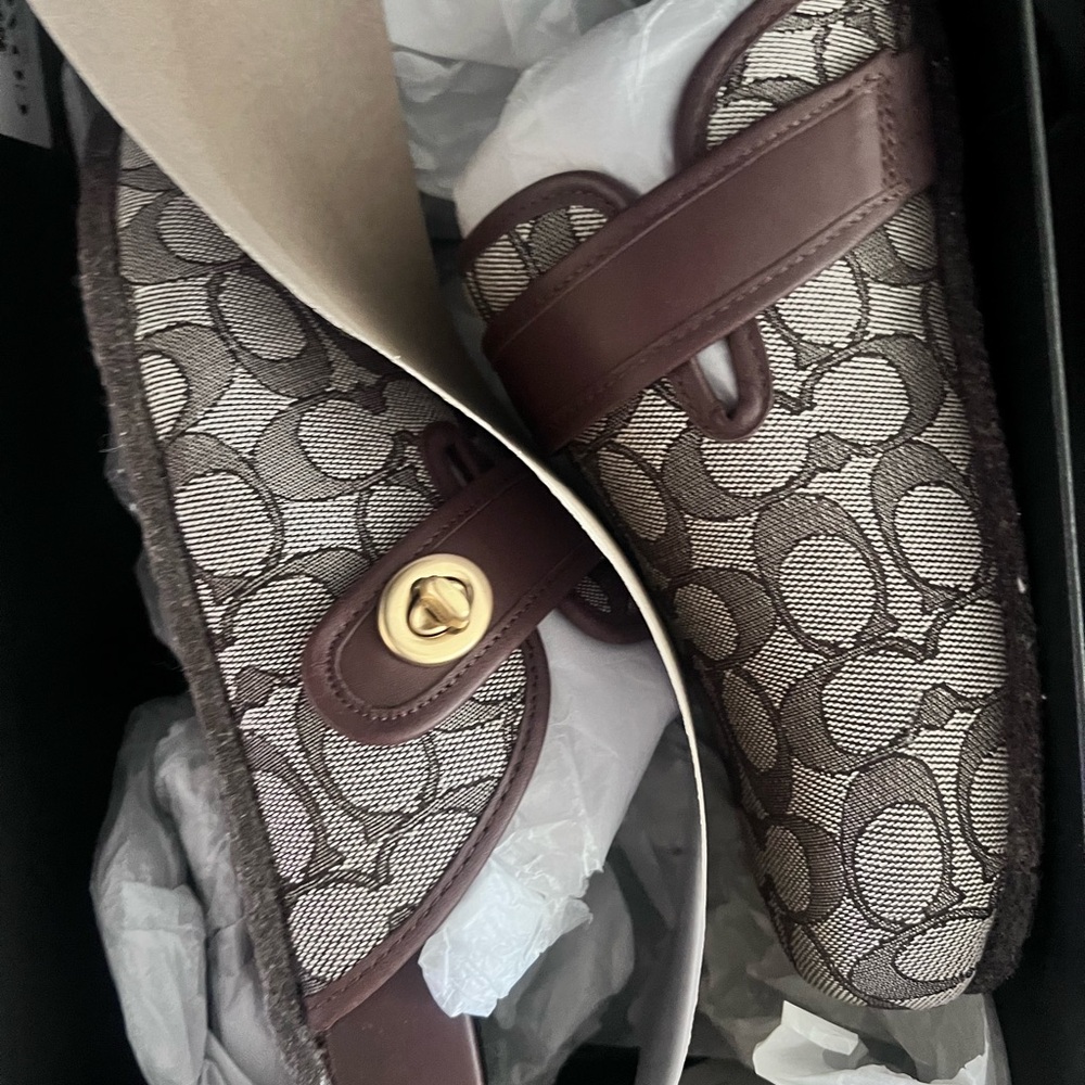Coach Brown Signature Pattern Clogs - Picture 9 of 11